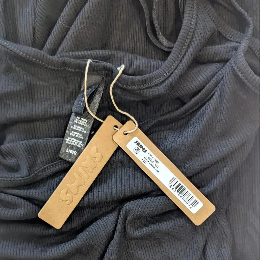 NWT SKIMS Soft Lounge Long Slip Dress Black Onyx Size L - Picture 6 of 6